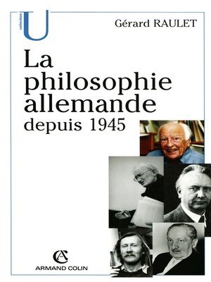 cover image of La philosophie allemande depuis 1945